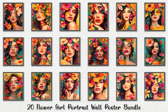 Download Flower Girl Portrait Wall Art Posters - Flower Collection