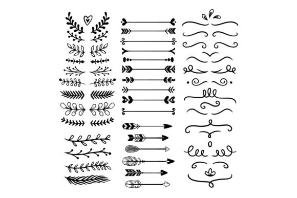 Download Flower and Leaf Ornament Dividers - Flower Collection