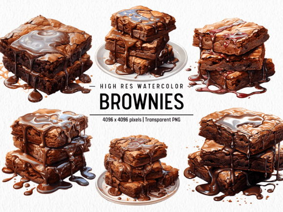 Download Brownies Watercolor Clipart - Brownies Collection