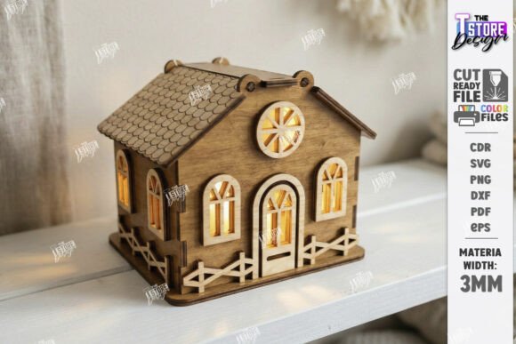 Download Candle House Laser Cut | Night Light SVG - Light Collection