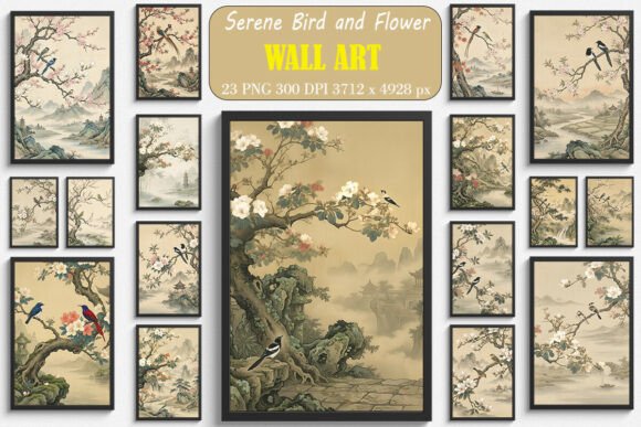 Download Serene Bird and Flower Wall Arts - Flower Collection