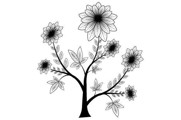 Download Black and White Flower - Flower Collection