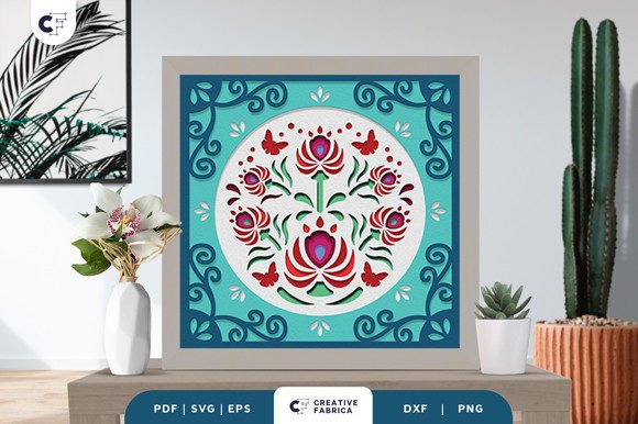 Download Flowers Folk Art 3D Paper Cut SVG - Flower Collection