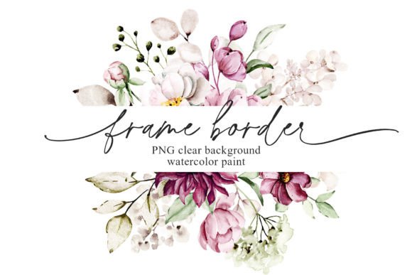 Download Watercolor Flower Frame Border, Peonies. - Flower Collection