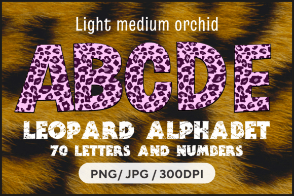 Download Light Medium Orchid Leopard Alphabet - Light Collection