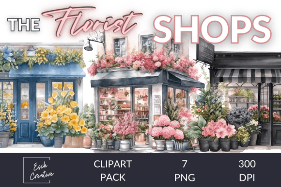 Download Flower Shops Watercolor Florist Bundle - Flower Collection
